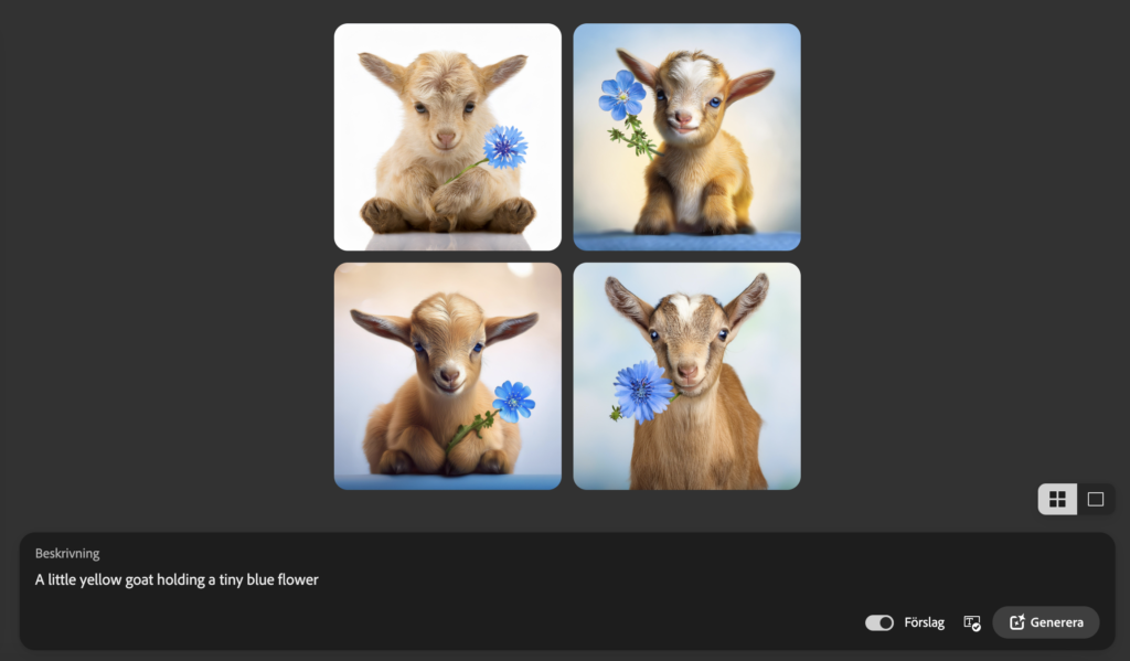 Skärmbild på webbsidan "firefly.adobe.com"