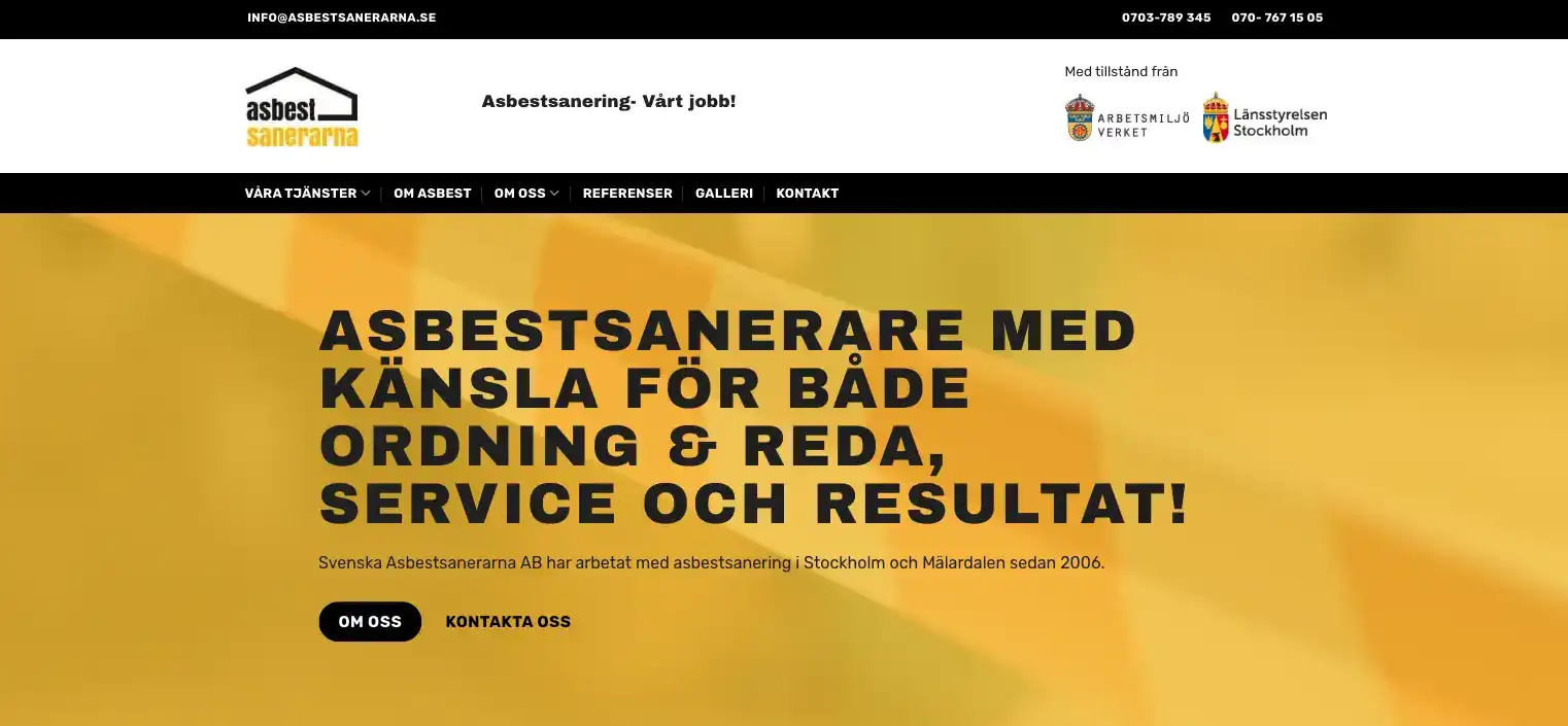 Asbestsanerarnas webbsida